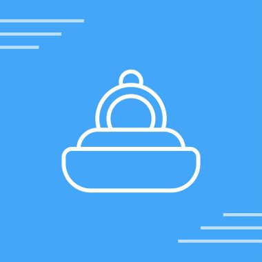 Nişan yüzüğü web simgesi vektör illüstrasyonu