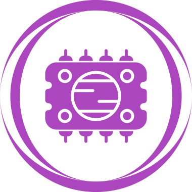 bilgisayar çipi simgesi, vektör illüstrasyonu basit tasarım