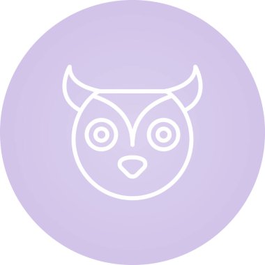 Baykuş. Web simgesi basit illüstrasyon