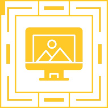 Bilgisayar ekranında illüstrasyon, vektör basit tasarım