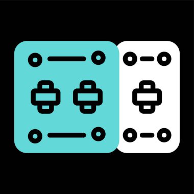 Devre kesici simgesi, düz vektör basit element çizimi düzenlenebilir yapı kavramından izole edilmiş beyaz arkaplan