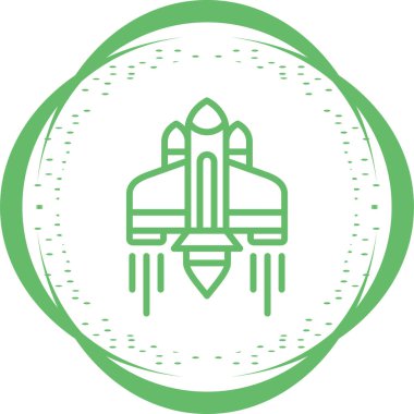 Uzay gemisi web simgesi vektör illüstrasyonu