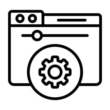 Sunucu Kontrol Paneli ikon vektör illüstrasyonu 