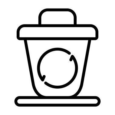 Çöp kutusu vektör simgesi, resimleme 