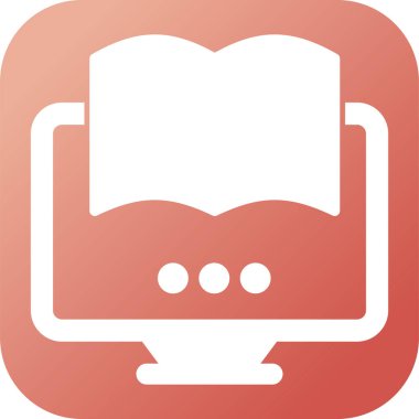 Bilgisayar El Kitabı simgesi, vektör illüstrasyonu basit tasarım