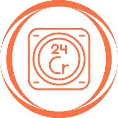 Krom kimyasal element. Web simgesi basit illüstrasyon