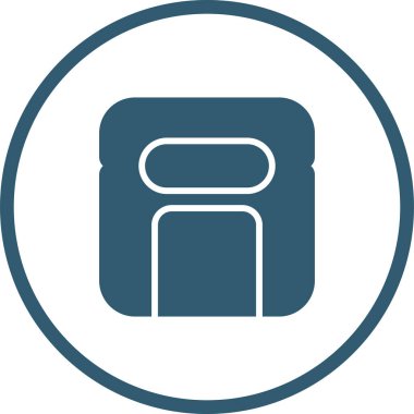 Evrak çantası ya da çanta basit simgeler doldurulmuş, ana hatlar, çizgi ve vuruş stili olarak dizayn edilmiş