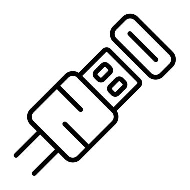  Usb Kablo ağ simgesi vektör illüstrasyonu 