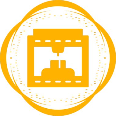 3D baskı simge vektör çizim  