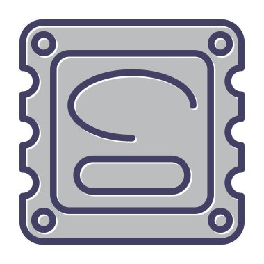 Bilgisayar Cpu simgesinin vektör illüstrasyonu