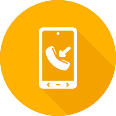 Gelen aramalı cep telefonu. Web simgesi basit illüstrasyon