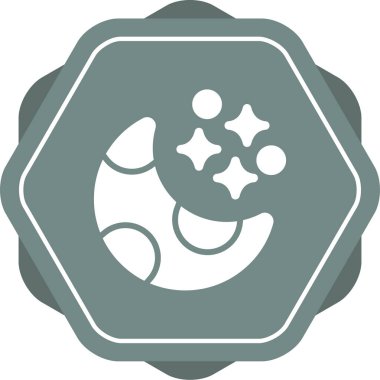 Beyaz arkaplanda ay vektör simgesi, gece simgesi 