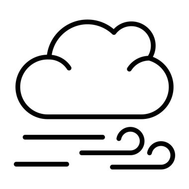 Rüzgarlı bulut ikonu vektör çizimi