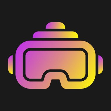 Sanal Gerçeklik kulaklık simgesi, vektör illüstrasyonu basit tasarım