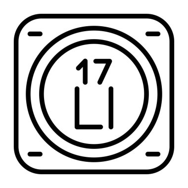 Klor kimyasal element simgesi vektör illüstrasyonu