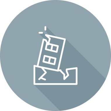 Earthquake icon on white background. Earthquake damaged to houses and building sign. Earthquake symbol. flat style.