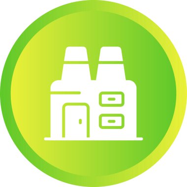 Fabrika Simgesi, Web Tasarımı Düğmesi, Vektör İllüstrasyonu