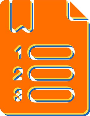 Numaralandırılmış liste simgesi, vektör illüstrasyonu