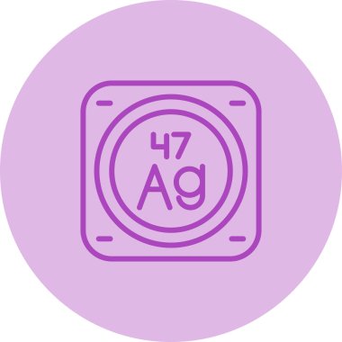 gümüş kimyasal element ağ basit illüstrasyon