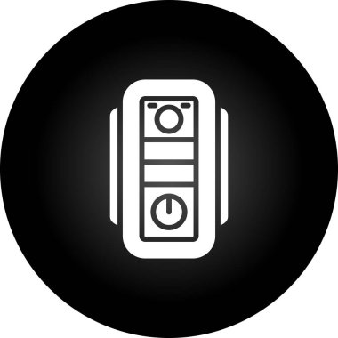 Masaüstü bilgisayar simgesi, vektör illüstrasyonu basit tasarım