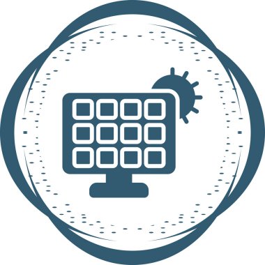 Güneş paneli şarj simgesinin vektör çizimi modern simge