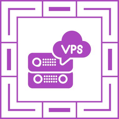 VPS sunucu simgesi, vektör illüstrasyonu basit tasarım