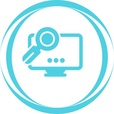 Masaüstü bilgisayar simgesi, vektör illüstrasyonu basit tasarım