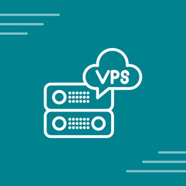 VPS sunucu simgesi, vektör illüstrasyonu basit tasarım