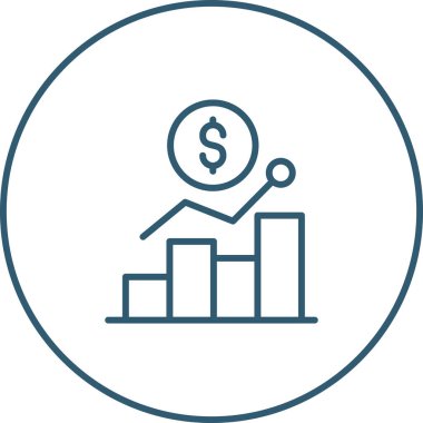 iş grafiği simgesi, basit vektör illüstrasyonu 