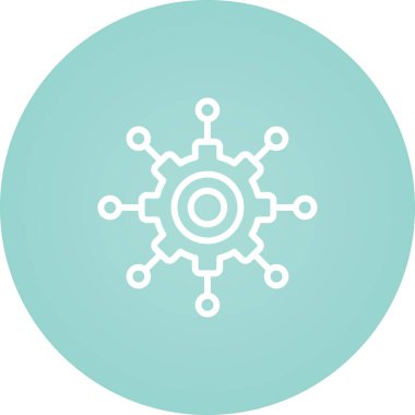 Microservices simgesi, vektör illüstrasyonu basit tasarım