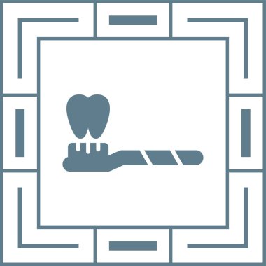 diş fırçası simgesi web basit illüstrasyon