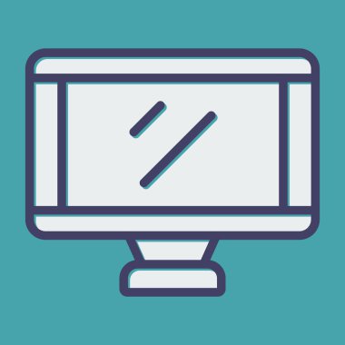 masaüstü monitörü web simgesi, vektör illüstrasyonu
