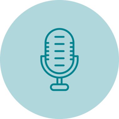 Mikrofon. Web simgesi basit illüstrasyon