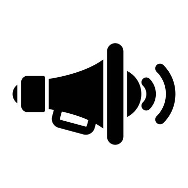  Bullhorn hoparlörü ağ ikonu vektör illüstrasyonu 