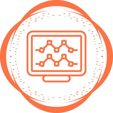 Masaüstü bilgisayar simgesi, vektör illüstrasyonu basit tasarım