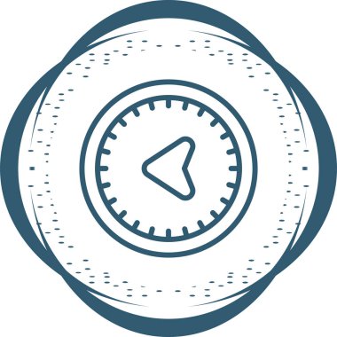 Batı yönü web illüstrasyonlu pusula simgesi