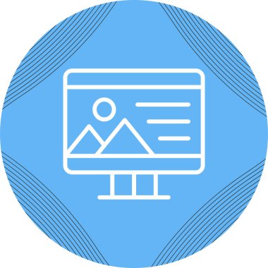 Bilgisayar ekranında illüstrasyon, vektör basit tasarım