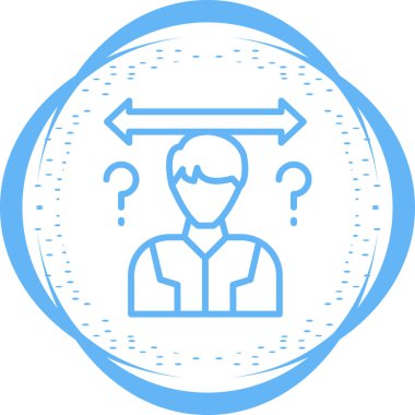 Belirsizlik konsepti simgesi, vektör illüstrasyonu basit tasarım