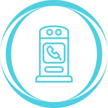 Telefon Booth simgesi, vektör illüstrasyonu  