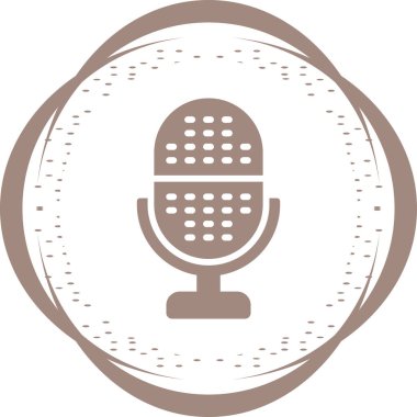 Mikrofon. Web simgesi basit illüstrasyon