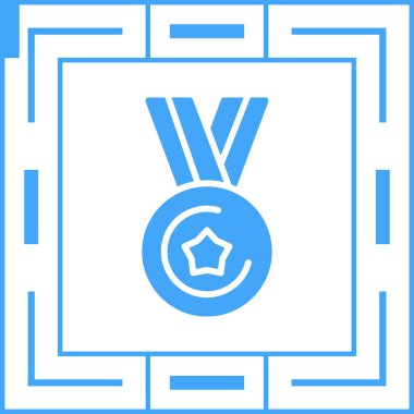 Madalya web simgesi, basit vektör illüstrasyonu