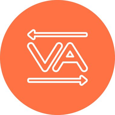 Kerning web simgesinin vektör illüstrasyonu             