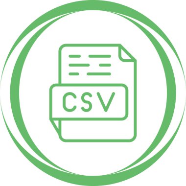 CSV dosya biçimi, simge vektör illüstrasyonu