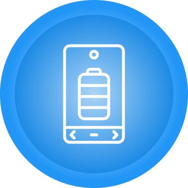 Telefon ekranının pil simgesi, vektör illüstrasyonu basit tasarım