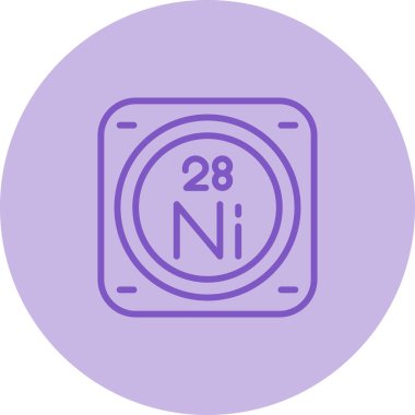 Periyodik tablonun nikel kimyasal elementinin web illüstrasyonu