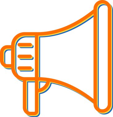 Megafon. Web simgesi basit illüstrasyon