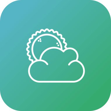 Güneşli hava ikonu, vektör illüstrasyonu basit tasarım