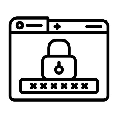 Şifre. Web simgesi basit illüstrasyon