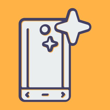 akıllı telefon simgesi, vektör illüstrasyonu basit tasarım