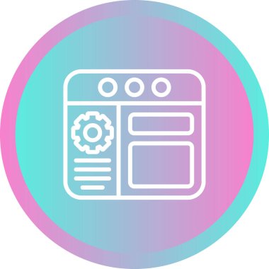 Web Tarayıcı Web simgesi, basit vektör illüstrasyonu